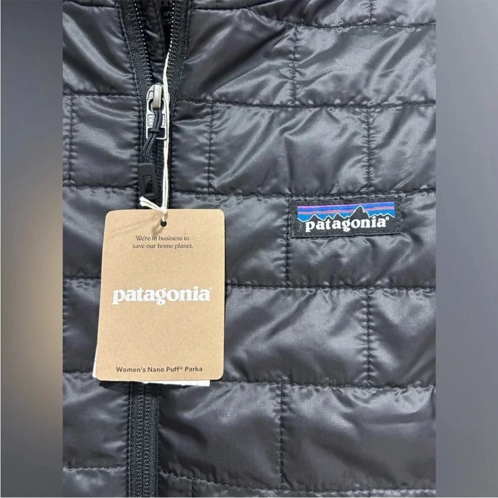 Patagonia Women's XS Nano Puff Insulated Parka Long Puffer Jacket Black NWT